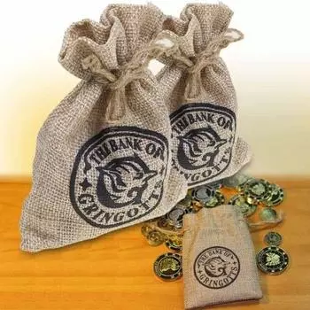 Гринготтс Волшебный банк Эльфийская сумка для хранения монет Подарочный чехол на шнурке