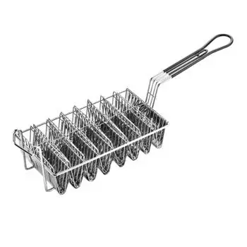 Grip Basket Shells Handle Stainless Tool Pancake Burritos Taco with 8 Steel