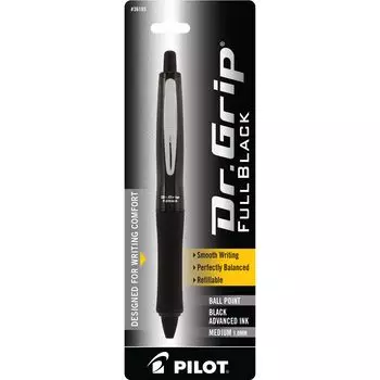 Grip Full Black Retractable Ballpoint Pen Dr.
