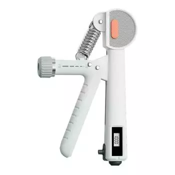 Grip Strength Trainer 5-60KG Resistance Adjustable Ergonomic Handle for Home Gym White with electron counting