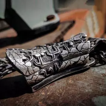 Гроб в китайском стиле, приумножение богатства, резной цветок, нежная текстура, подвеска для гроба, украшение для ожерелья 1.5*4CM серебряный