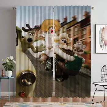 Gromit Blackout Curtains for Living Room Window Curtain Partition Halloween Decoration Home Interior Curtains 2 Pieces Shades W50xH70cmx2pcs-CL