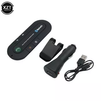 Громкая связь 4.1+EDR Беспроводной Bluetooth-совместимый автомобильный комплект громкой связи MP3-плеер USB-питание Аудиоприемник Крепление для солнцезащитного козырька чёрный