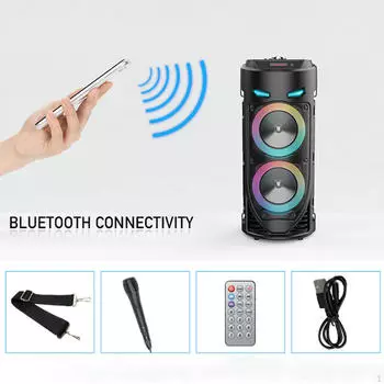 Громкий динамик, регулируемый цветной светодиодный чудовищный бас для пикника на открытом воздухе
