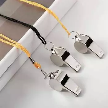 Громкий металлический свисток профессиональный с веревкой спортивный свисток износостойкий портативный свисток из нержавеющей стали судейские металлические свистки