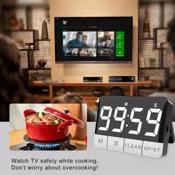 Громкий сигнал тревоги, большой светодиодный дисплей, обратный отсчет, энергосберегающий магнитный многоцелевой портативный таймер