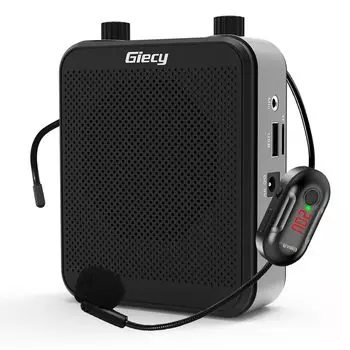 Громкоговоритель Giecy, беспроводной громкоговоритель, портативный небольшой мегафон, 30 Вт, 2800 мАч, совместимый с USB и MicroSD, громкоговоритель с функцией Hands Free с проводным и беспроводным подключением UHF