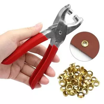 Grommet Eyelet Plier Kit Leather Manual Hole Punch Pliers For Belts Watch Bands Sewing Machine Bag DIY Eyelet Punch Tools Pack of 1 красный