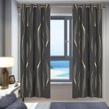 Grommet Window Curtains 2 Panels Blackout Drapes for Kids Room Living