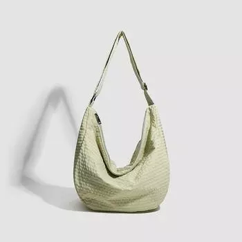 Громоздкая женская сумка через плечо, трендовая водонепроницаемая нейлоновая тканевая сумка, повседневная сумка для покупок через плечо с подмышечной сумкой зелёный