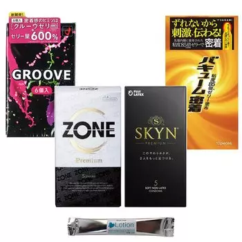 GROOVE ZONE Premium SKYN vacuum tight condom condom with stick lotion 4 box set