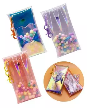 GrooveM Axta Case Axta Pouch Прозрачный чехол Карабин Фигурка для переноски хранения Otakatsu Oshikatsu Otakatsu Товары Otakatsu (Плоский мешочек/3 цвета)