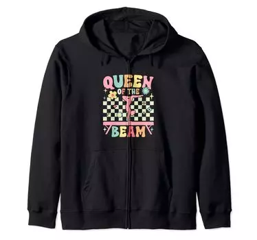 Groovy Gymnast Gymnastics Acrobatics Queen of the Beam Zip Parka чёрный