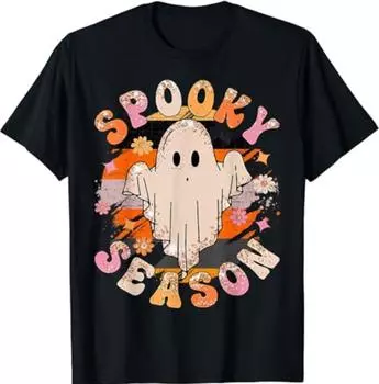Groovy Spooky Season Ghost Flower Хэллоуин Костюм для девочек Футболка унисекс S