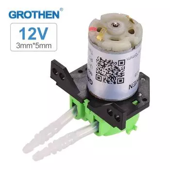 GROTHEN DC 12V Дозирующий насос Перистальтический насос Мини-насос для воды и жидкости 3mmX5mm зелёный
