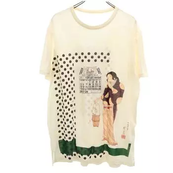 Ground Y коллаборация с Каванабэ Кёсай сделано в Японии Красота 12-месячный календарь Февраль Футболка с коротким рукавом Мужская Б/У