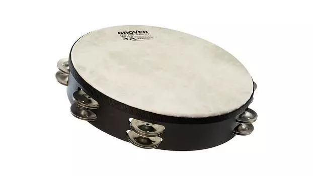 GROVER Tambourine German 2 10 дюймов SX Series серебристый, ряды, GV-SXGS чёрный