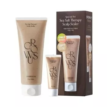 Growers Sea Salt Therapy Scalp Scaler Большая емкость 250 г + 30 г План раздачи