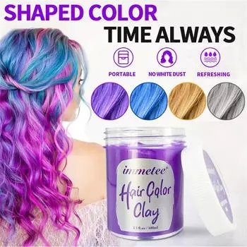 Грязь для окрашивания волос Грязь для волос Одноразовая обработка волос Прическа Воск для волос One Size синий