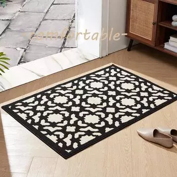 Грязеотталкивающий коврик для входа, ретро-двойной тканый коврик для входа, пылеудаляющий улучшенный коврик, легкий роскошный коврик для входной двери класса люкс 80*100