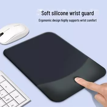 Грязеотталкивающий нескользящий коврик для мыши с силиконовой поверхностью и поддержкой запястья для клавиатуры и мыши Rectangular long tray серый