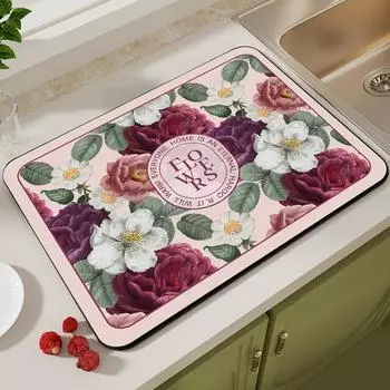 Грязепоглощающий быстросохнущий термостойкий нескользящий коврик для посуды Коврик для сушки посуды Коврик для столовых приборов Кофейный коврик 30*40cm