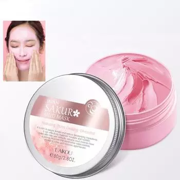 Грязевая маска LAIKOU Cherry Blossom 80 г, грязевая маска мазка для очистки пор, уход за кожей, увлажнение и увлажнение 80g