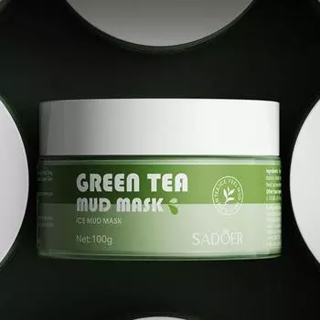 Грязевая пленка с зеленым чаем, увлажняющая, увлажняющая, для контроля масла, для очистки прыщей, маска из маша, увлажняющая маска 100g