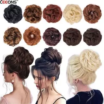Грязная синтетическая булочка для волос, резинка для волос, пончик, волнистая прическа, эластичная резинка для волос, свадебный шиньон, легкая прическа в виде булочки для женщин и детей
