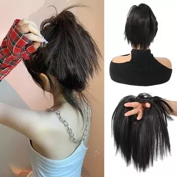 Грязные и ленивые волосы, круги, парик из конского хвоста, синтетический парик, женский парик, высокая температура, термостойкость, натуральный, простой и удобный для повседневного ношения
