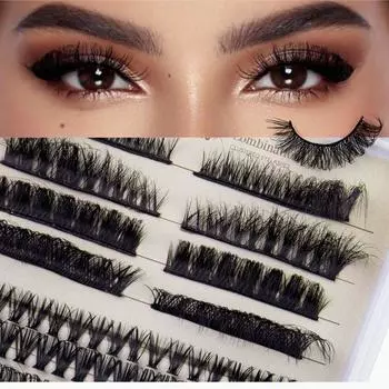 Грязные накладные ресницы. Пушистые отдельные ресницы. Новые кластерные ресницы. Наращивание ресниц.