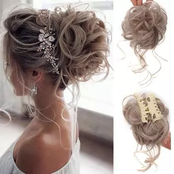 Грязные вьющиеся короткие синтетические волосы для наращивания, шиньон, пончик, роликовая булочка, парик с заколкой в шиньон для женщин