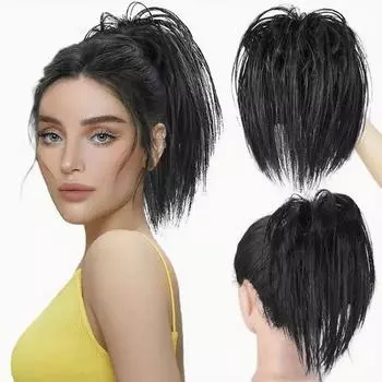 Грязный пучок, кусок волос, пучок с когтями, синтетический пучок для волос, пучок для волос, зажим для волос, зажим для хвоста, шиньоны с зажимом для ежедневного использования, аксессуары для волос 25cm