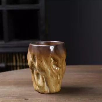 Грубая керамическая чайная чашка, керамическая мастер-чашка, ретро керамическая чашка, чайная пиала, одиночная чашка, бытовая чашка для кунг-фу 160ml