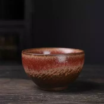 Грубая керамическая чайная пиала, керамическая чашка, ретро чай кунг-фу, чашка для чая, сваренного на камине, одинарная чашка, домашняя мастер-чашка 120ml