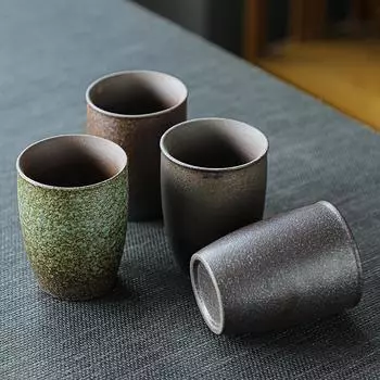 Грубая керамическая чашка для чая 150 мл, чашка для эспрессо в японском стиле, большая керамическая кружка для чая в стиле ретро, чайная церемония Master Cups
