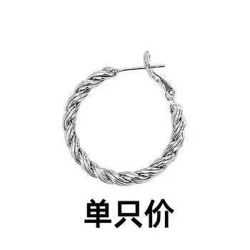 Грубая закрученная пряжка для ушей Wind Simple Plain Ring Серьги Live Drainage Model Woven Circle Большие серьги Girlfriend copper