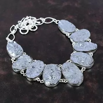 Грубое ожерелье из шунгита, ожерелье из стерлингового серебра 925 пробы, драгоценный камень, ювелирные изделия ручной работы, регулируемая цепочка, ожерелье, ювелирное изделие из целебного камня, подарок для нее