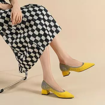 Грубый каблук, дышащие, плетеные туфли, летние, новые, женские туфли, неглубокий, толстый каблук, удобные, одинарные туфли, ленивые туфли 34 коралл красный
