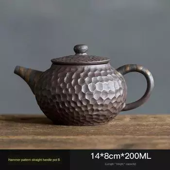 Грубый керамический чайник, позолоченная железная глазурь, прямой горшок Hle, антикварный чайный сервиз кунг-фу, чайник, керамический чайник teapot C180ml