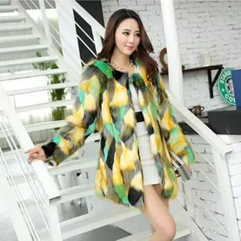 ГРУДЬ Молодежная мода, универсальное пальто из лисьего меха знаменитостей, элегантное женское осеннее женское пальто, свободное женское пальто, роскошное вечернее пальто, уличное пальто XS