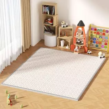 GruFini Baby Play 200 x 180 x 2 Safety Baby Baby Play Baby 1 шт. x 180 x 2 Diamond Mat, складной, см, толстый, протестированный, коврик, водонепроницаемый, звуконепроницаемый, алмаз