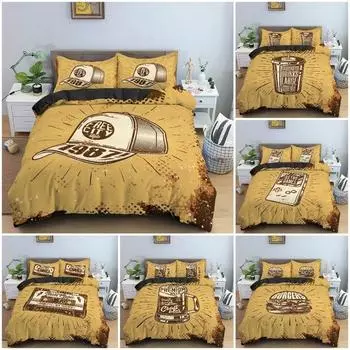 Grunge Background Illustration Duvet Cover Set 3D Retro Bedding Set With Pillowcase King Queen Twin Size Bedclothes 70x133cm 2pcs