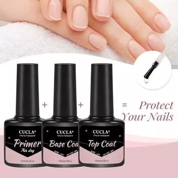 Грунтовка для ногтей Top Base Coat, набор из 3 шт., 15 мл, гель-лак для отмачивания