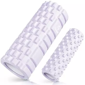 Gruper Foam Roller Fascia Release Set из 2 больших и маленьких роликов для растяжки и укладки, сетчатый ролик для укладки (Мечта Пурпурная)