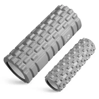 Gruper Foam Roller Fascia Release Set из 2 больших и маленьких роликов для растяжки и укладки, сетчатый ролик для укладки (Серый) серый
