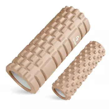 Gruper Foam Roller Fascia Release Set из 2 больших и маленьких роликов для растяжки и укладки, сетчатый ролик для укладки (хаки) хаки