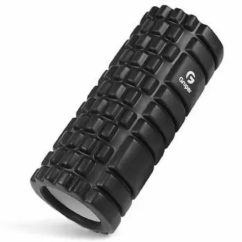 Gruper Foam Roller Myofascial Release Grid Foam Roller Yoga Pole Training Sports Fitness Stretching Equipment Bag Storage Manual Japanese Manual чёрный