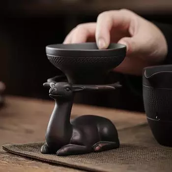 Группа фильтров для чая Jianshui Purple Pottery, ситечко для чая, фарфоровое отверстие для фильтра, подставка для фильтра, принадлежности для чайной церемонии KungFu, чайные принадлежности