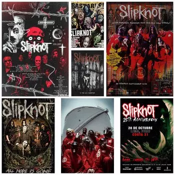 Группа Heavy Metal Slipknot Винтажный постер Белая бумага Постеры и принты рок-группы Домашний бар Настенная живопись Украшение гостиной Фреска 30x21cm